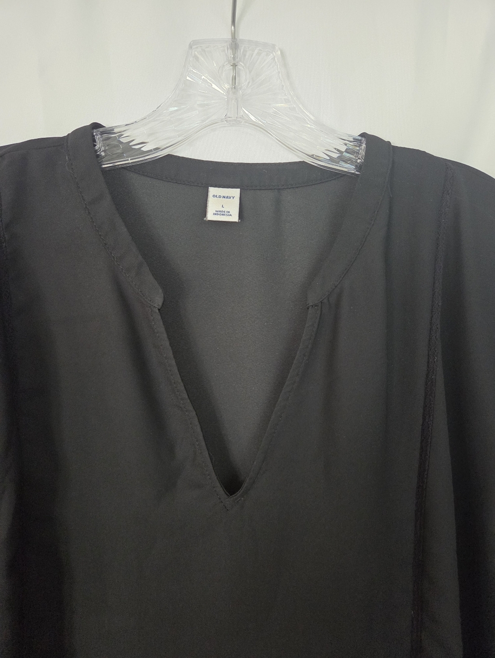 Old Navy Sheer Black Midi Dress with Floral Hem Size L - Picture 2 of 7